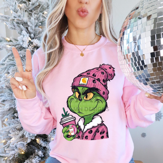 Pink Grinch Dunkin Donuts